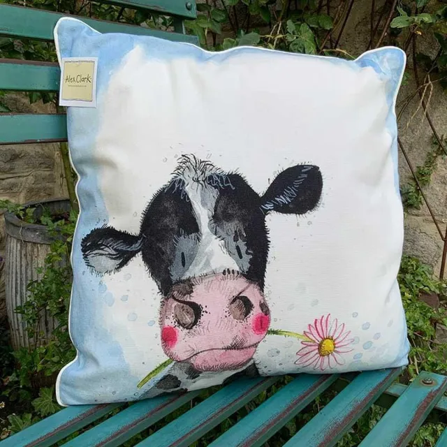 Alex Clark Art Sierkussen - Sunshine Cow ~ Koe - 45 Cm X 45 Cm Design