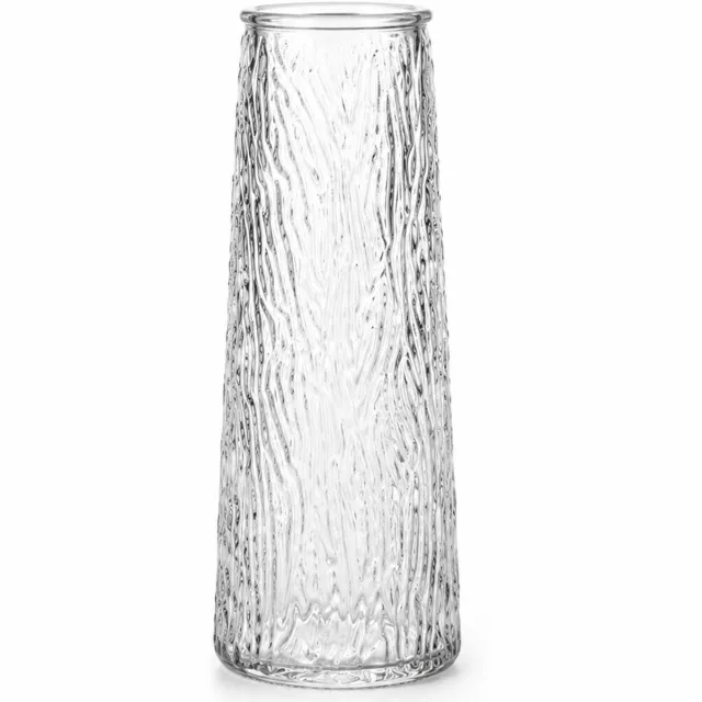 SWGOTA Transparante vaas van soda-kalkglas met schorspatroon - 15,6 x 7,2 x 7,2 cm - Cilindervormige bloemenvaas voor tafeldecoratie