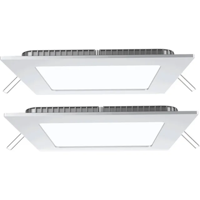 V-TAC Set van 2 inbouw plafondlampen LED lamp paneel aluminium plafondlamp louvre verlichting warm wit