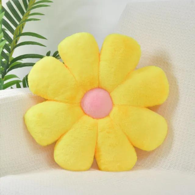 Ibenzoa Charmant Bloemvormig Kussen Voor Stijlvolle Slaapkamer- en Woonkamerdecoratie, 38 cm, Geel