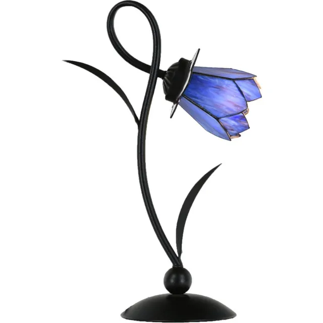 Coloured by Art Tiffany Tafellamp Lovely ''Blue Lotus'' - Art Deco Trade