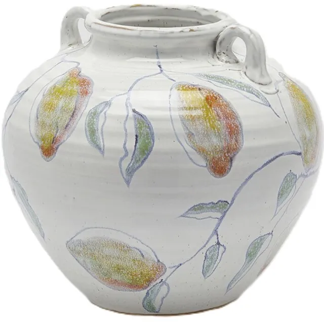 EDG - Enzo De Gasperi EDG - Vaas - Keramiek - geel - D29,5 x H27,5 cm - Opening 10,5 cm