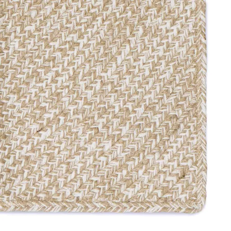 vidaXL Gebied Tapijt Natuurlijk en Wit 80 x 200 cm Jute, foto 2