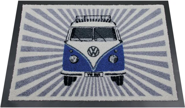 Brisa VW Collection - Volkswagen T1 Bulli Bus voetmat, deurmat, schone loopmat, voetvuilafstrijker (70x50 cm) Blauw