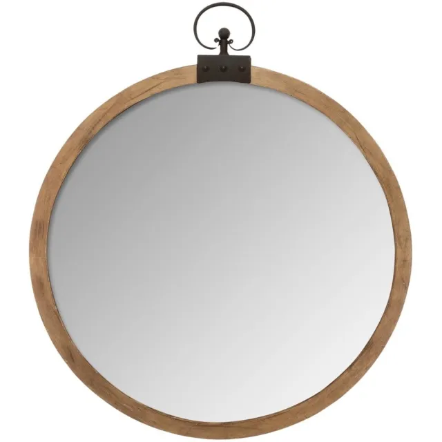 Atmosphera Créateur d'intérieur® Ronde spiegel met ijzeren haak KILIANE Beige
