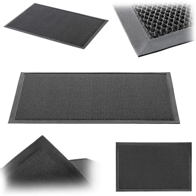 KADAX Antislip vuilvangmat, deurmat voor binnen en buiten, deurmat voor huisdeuren, entrees en terrassen (zwart, 80 x 120 cm)