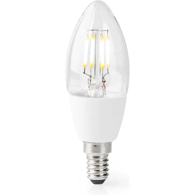 Nedis SmartLife LED Filamentlamp - Wi-Fi - E14 - 400 lm - 5 W - Warm Wit - 2700 K - Glas - Android / IOS - Kaars - 1 Stuks