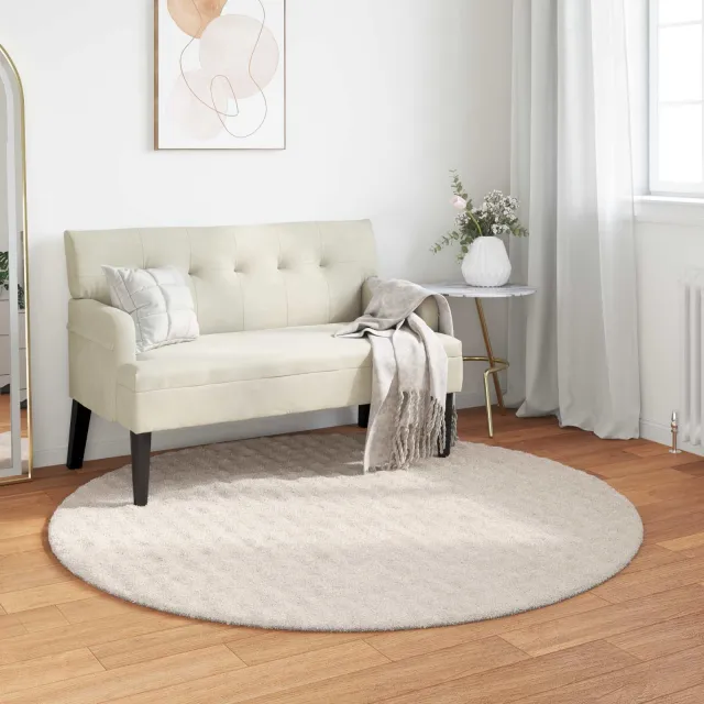 vidaXL Vloerkleden Rond SIROLO Beige Ø 200 CM Polyester, foto 2