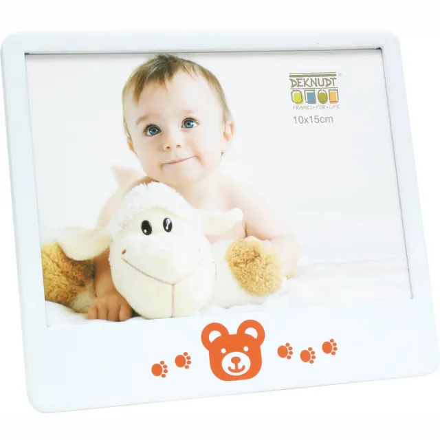 Deknudt Frames fotolijst S68KK1 E1E - wit - teddybeer motief - 10x15