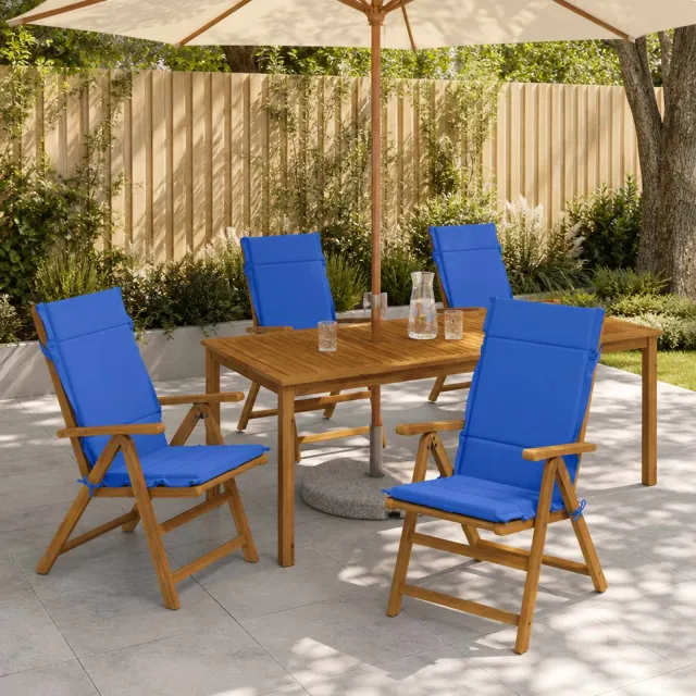vidaXL Kussen voor stoel met hoge rug GEMERT 6 st 100% Polyester blauw