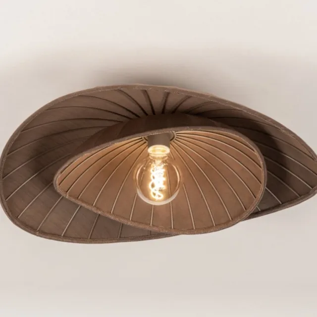 Lumidora Plafondlamp 75617 - Plafonniere - FABRIANO - E27 - Bruin - Textiel
