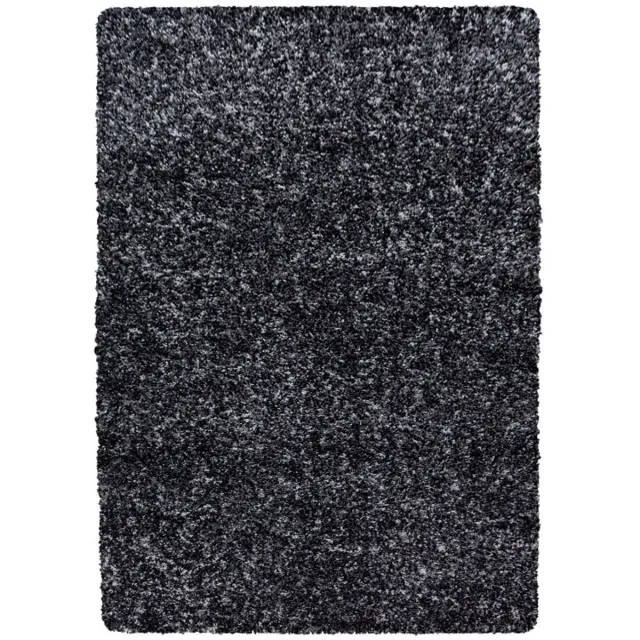 Enjoy Shaggy – Hoogpolig Vloerkleed – 3D-effect – Gemêleerd Antraciet/Wit/Grijs – 200 cm rond