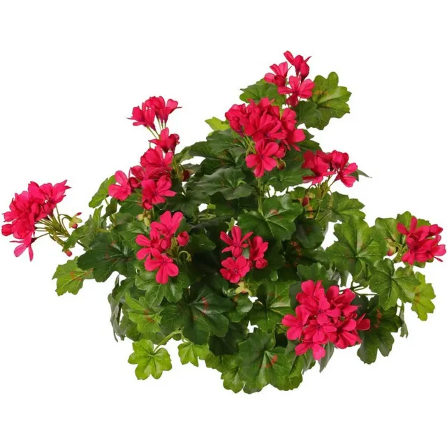 Top Art Topart Oostenrijkse Geranium - Kunstbloemen boeket - fuchsia roze 40 cm - Kunstplanten met bloemen