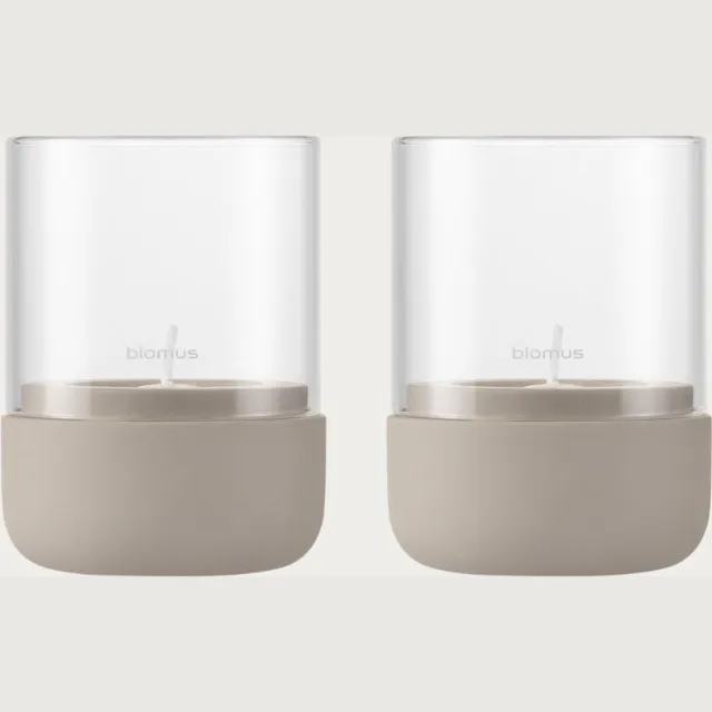 Noa May Windlicht Calma small - Set van 2 | Lantaarn Grijs