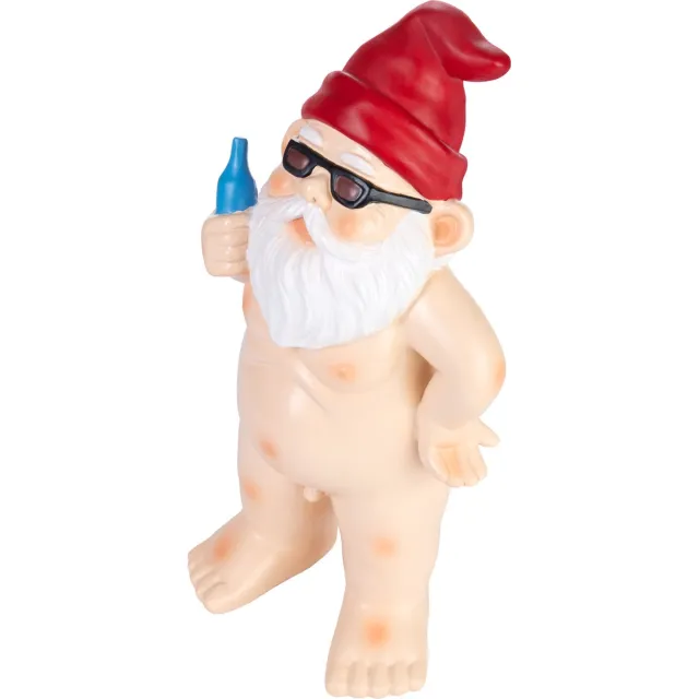 Brubaker Naakte Tuinkabouter - Nudist Kabouter met Bier en Zonnebril - Grappig Frivool Nudist Tuinbeeldje - Weerbestendige Decoratie voor Tuin en Camping - Tuindecoratie voor Buiten - 23 cm Man