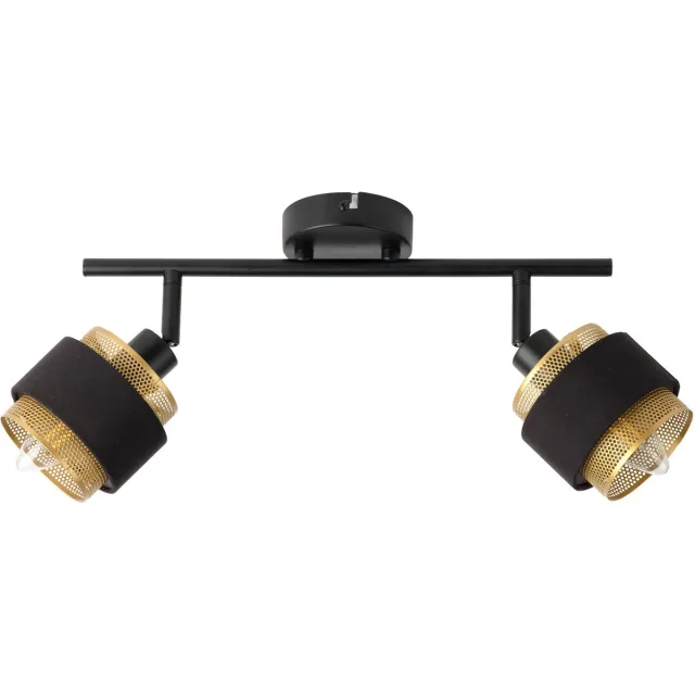 Osram LED Spot Hornet 2X2.8W 827 E14 Zwart, dimbaar, warm wit (2700 K), 2 verstelbare lampkoppen, E14-fittingen, OSRAM LED-lampen inbegrepen Zwart/goud