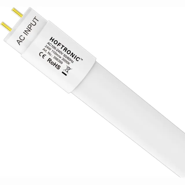 HOFTRONIC LED TL armatuur 150cm dubbel - T8 (G13) - 48 Watt 5280 lumen (110lm/W) - 3000K Warm wit (830) - Flikkervrij - IP20 Stofdicht Transparant