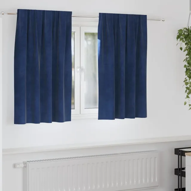 vidaXL Gordijnen 2 st Donkerblauw 140 x 140 cm fluweel blauw