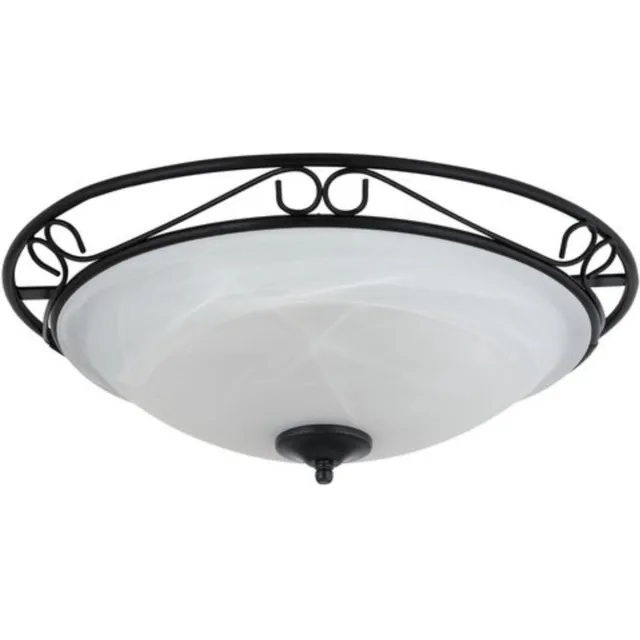 Rabalux Plafondlamp - Binnenlamp - Plafonnière - 3xE27 - IP20 - Metaal / glas - zwart en wit