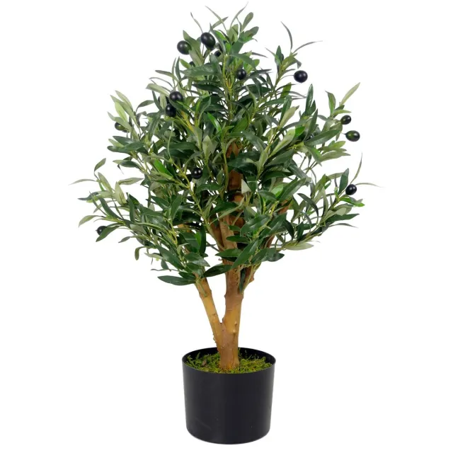 Unyqoos Levensechte Olijfboom van 65 cm met Realistische Details voor Binnengebruik Groen