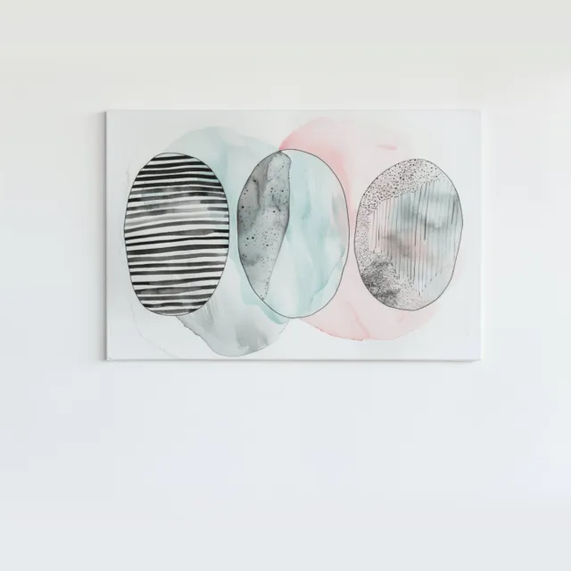 Trendex Global Canvas Schilderij - Abstracte Aquarel - Kunst - Wanddecoratie - 90x60x2 cm Groen