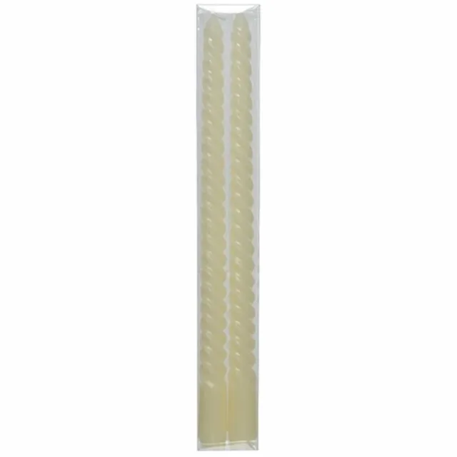 Decoris Draai kaars Ø2.15-H30cm set a 2 beige