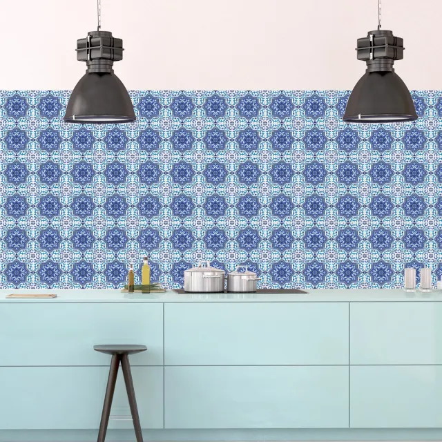 Ambiance Sticker Zelfklevende tegelmuurstickers voor keuken en badkamer - 9 Azulejos Massilia tegelstickers - 9 stickers van 15x15 cm Multi color