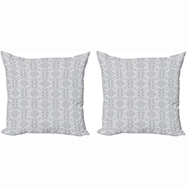 ABAKUHAUS Kussenhoes Set – 2x50x50 cm – Tweezijdig digitaal druk – Grijs