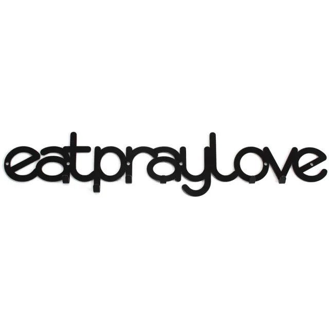 Decorizzly® Decorizzly - Kapstok - Eatpraylove - Stalen Frame - 6 Haken Zwart