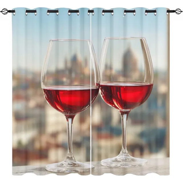 Famanu Verduisterende gordijnen - inslagringen - voor slaapkamer - woonkamer - rood - 2 stuks - 245 x 140 cm (H x B) lichtblauw