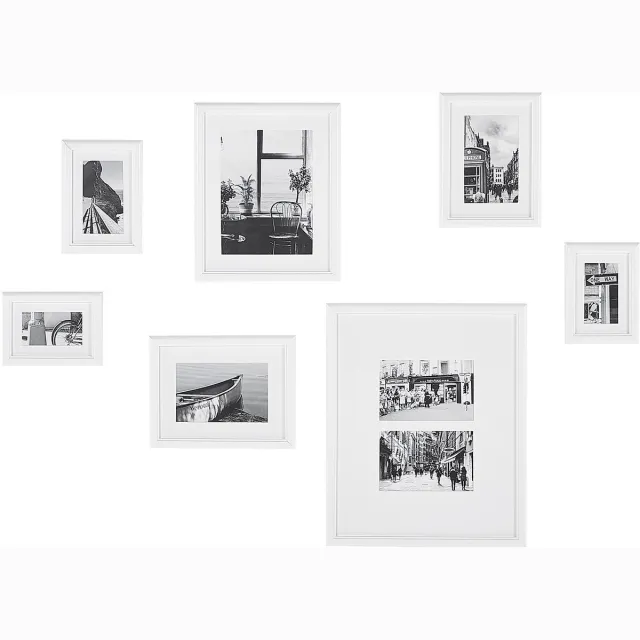 Beliani ZINIARE - Fotolijst Set van 6 - Wit - Staand, Liggend - MDF