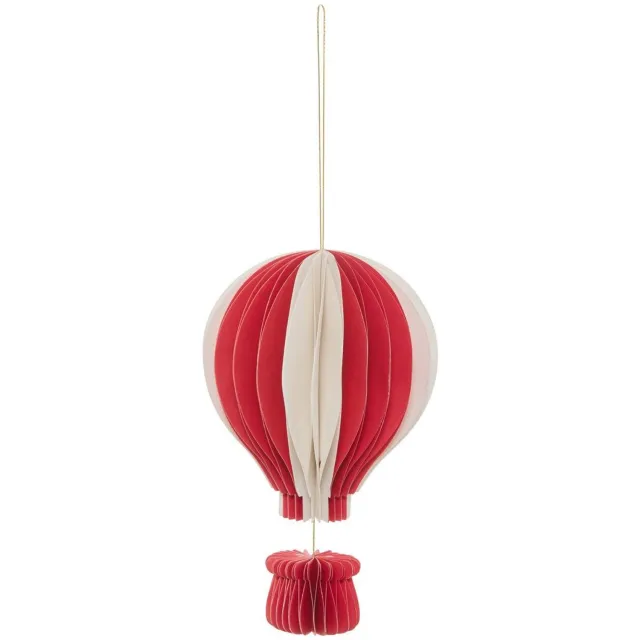 Feeric lights & Christmas Hangversiering in de vorm van een luchtballon van rood en wit papier, 16 cm Multicolore