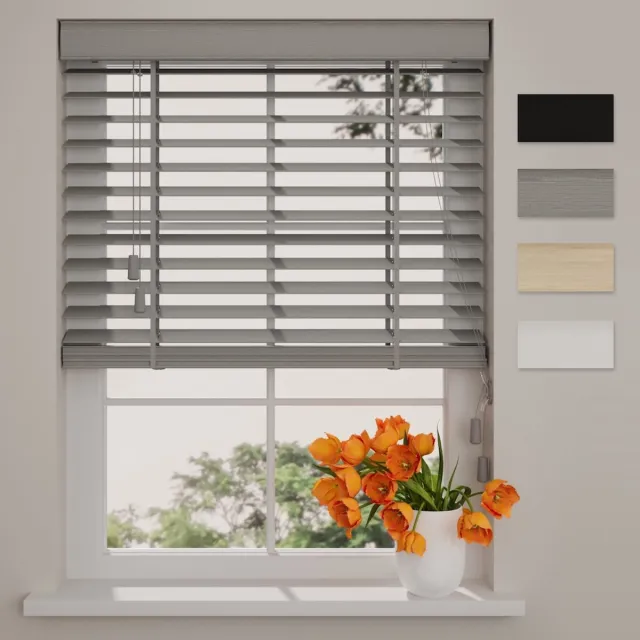 DTCH Bamboe Houten Jaloezie - Easy Natural - 50 mm - Light Grey - 160 x 175 cm - Maten van 50 t/m 250 cm breed