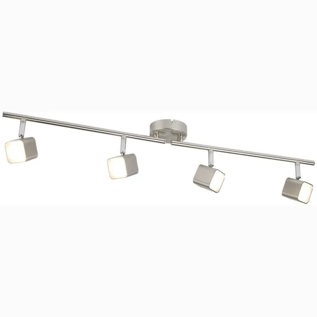 Searchlight LED plafondlamp slaapkamer gastenkamer licht spot lichtstrip armen verstelbaar zilver