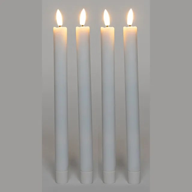 Anna's Collection Anna's CollectionLed dinerkaarsen - 4x - wit -24 cm - 3D lont - warm wit licht