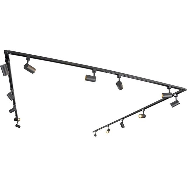 QAZQA jeana - Moderne Spot railsysteem verlichting, railverlichting geschikt voor led - 14 lichts - L 753 cm - Zwart - Woonkamer | Slaapkamer | Keuken