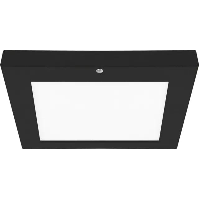 STRÜHM OLGIERD - LED Plafondlamp met Bewegingssensor + Dag en Nacht Sensor - 18W - 2310 Lumen - Aanpasbare Kleur CCT - 360° Zichthoek - Opbouw/Inbouw - Vierkant - Mat Zwart - 225 mm