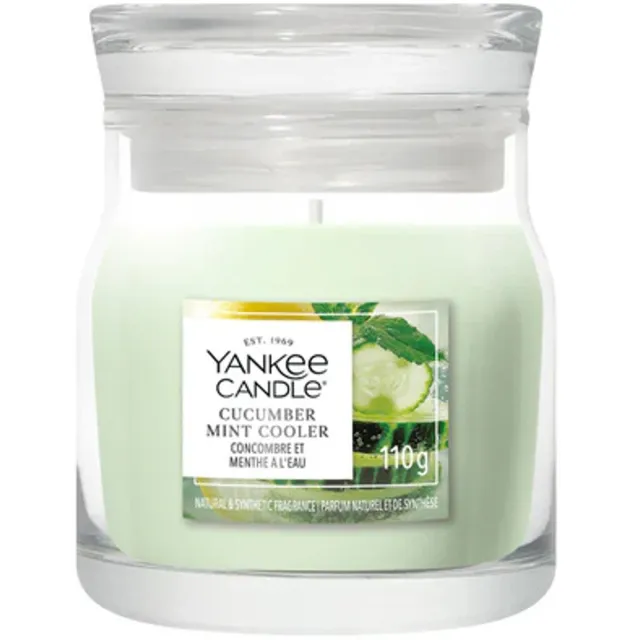Yankee Candle Cucumber Mint Cooler Small Jar Geurkaars - tot 30 branduren Groen