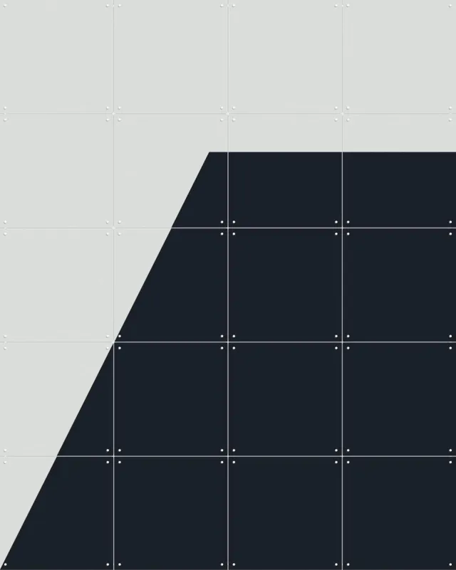IXXI Color blocking - Grey Black, Allon Dery - 80 x 100 cm - Grote wanddecoratie en posters - Grafisch Ontwerp, Minimalisme, Geometrische Kunst Grijs / Zwart / Zwart en wit / Beige / Donkere tinten / Kleur