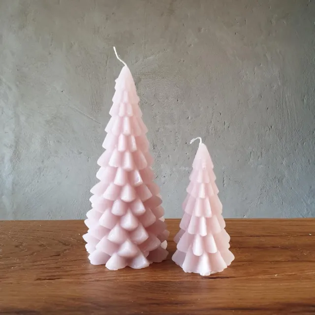 Rustik Lys set kerstboom kaarsen - Skin - 20 en 12 cm