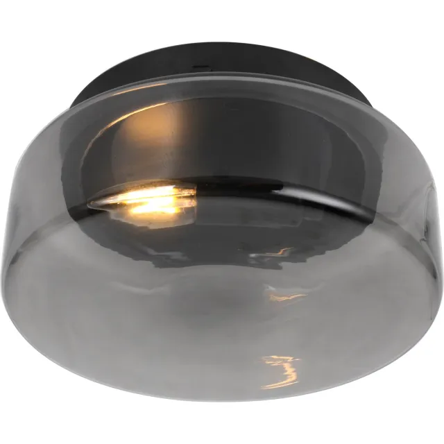 Olucia BYRON - Plafondlamp - Grijs / Zwart - Vorm: Rond