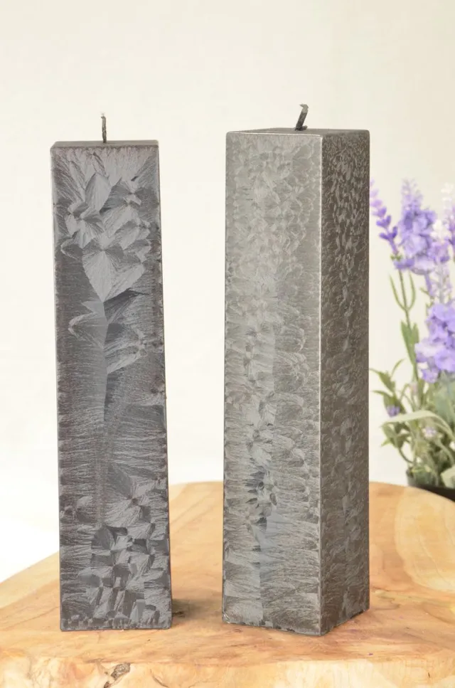 MilaNNE Candles by Milanne Kwadrant kaars - Zwart - 22 cm - 2 Stuks