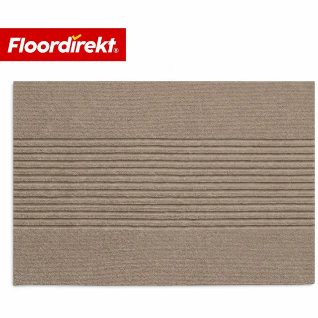Floordirekt Circa Deurmat – Wasbaar – Antislip – Beige gestreept – 90 × 150 cm