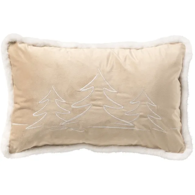 Textino ARBRE - sierkussen 30x50 cm - kerst - Bleached Sand - beige Lichtbeige