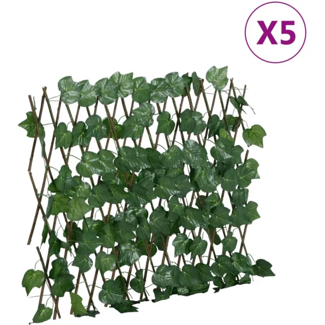 vidaXL Kunstplant - druivenblad - op - latwerk - uittrekbaar - 180x60 - cm - groen