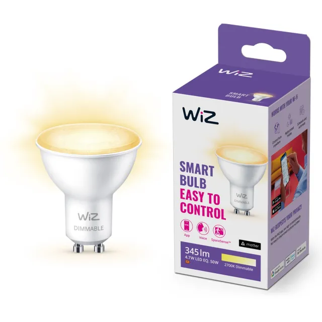WiZ Spot - Warmwit Licht - Slimme LED Verlichting - GU10 fitting - 50W - Wi-Fi