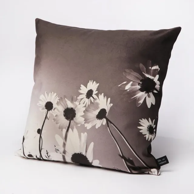 Hugs Sierkussen - Indoor Margriet - Zwart En Wit - 50 Cm X 50 Cm