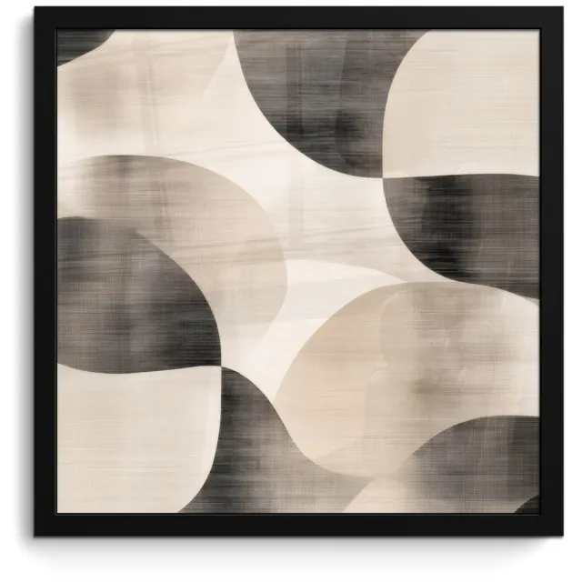 FrameYourWall Poster in lijst - Fotolijst 40x40 cm - Posters - Grillige vormen - Subtiele overgangen - Dynamisch - Posterlijst zwart - Decoratie - Wanddecoratie woonkamer - Muurdecoratie slaapkamer vormen - Dynamisch