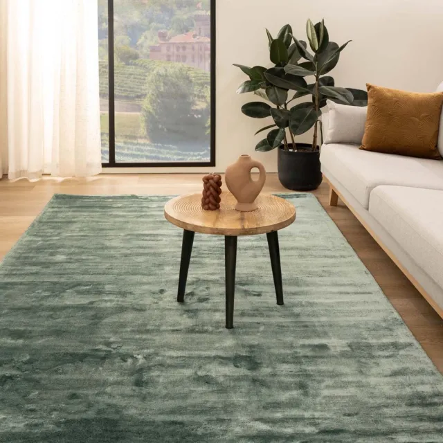 Paon Brillant Viscose vloerkleed - Pearl azuurblauw 300x400