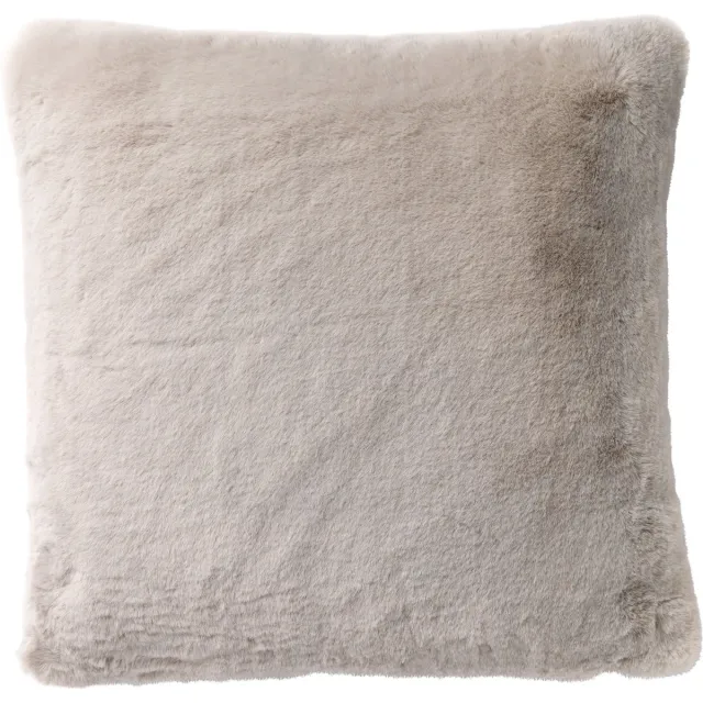 Dutch Decor ZAYA - Kussenhoes 45x45 cm - bontlook - effen kleur - Micro Chip - grijs - met rits - zonder binnenkussen Lichtgrijs